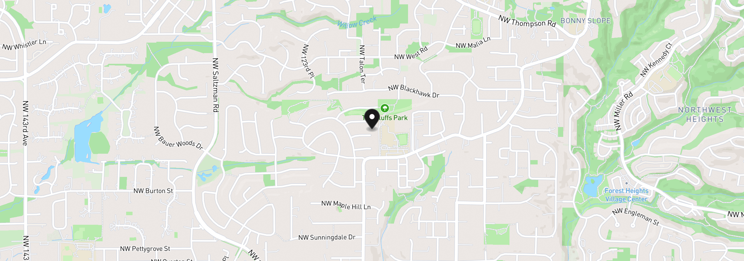 Map showing the location of 11925 NW Oatfield Ct, Portland, OR 97229