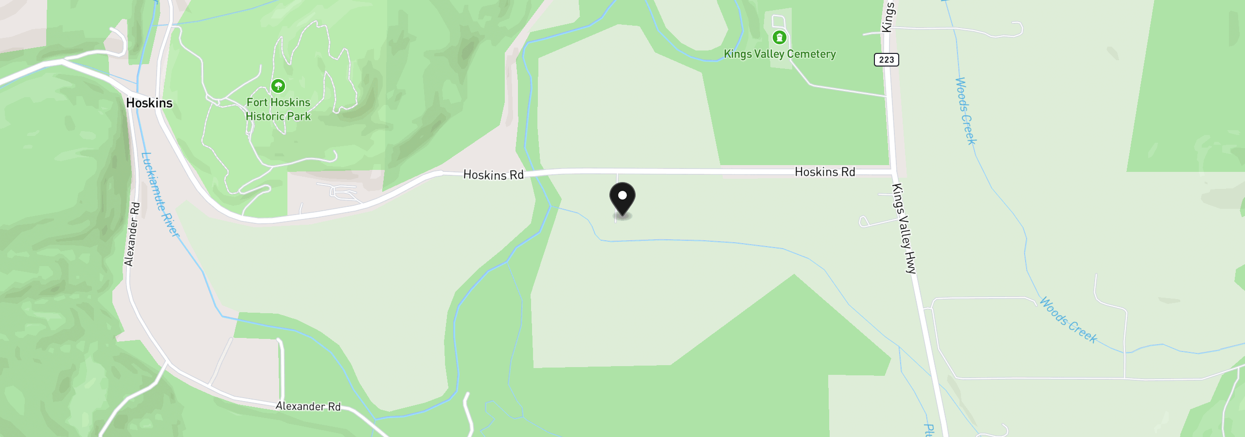 Map showing the location of 23380 Hoskins Rd, Philomath, OR 97370