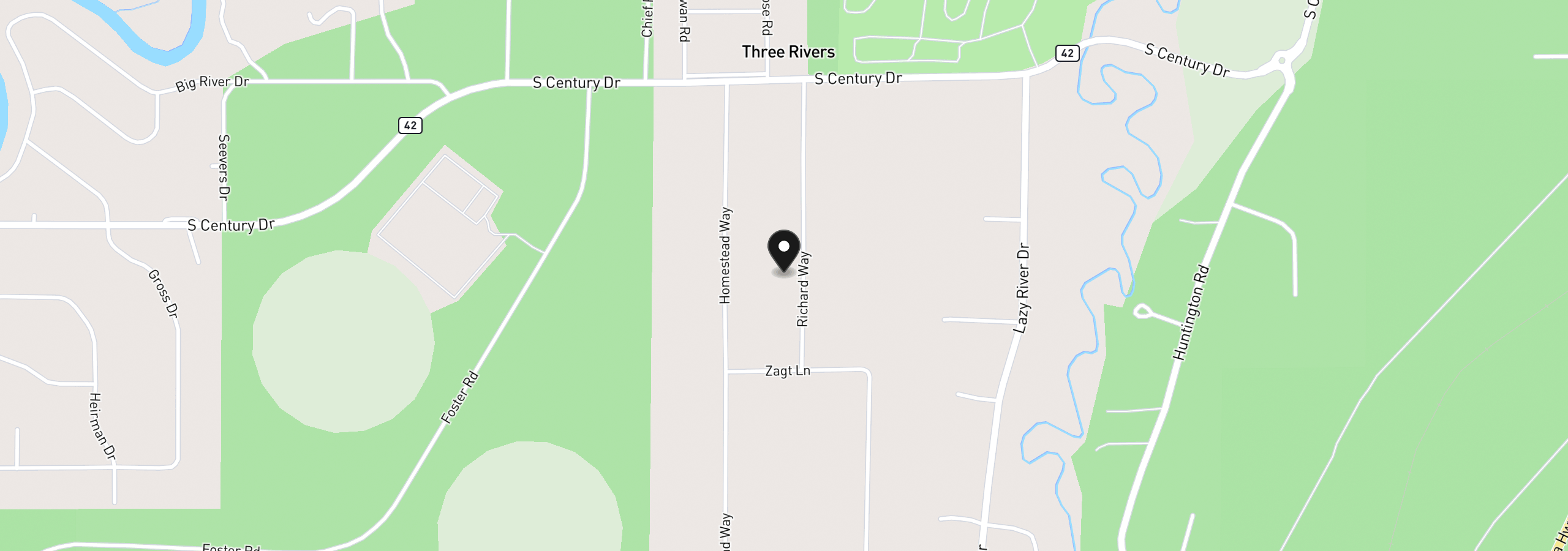 Map showing the location of 55471 Richard Way, Bend, OR 97707