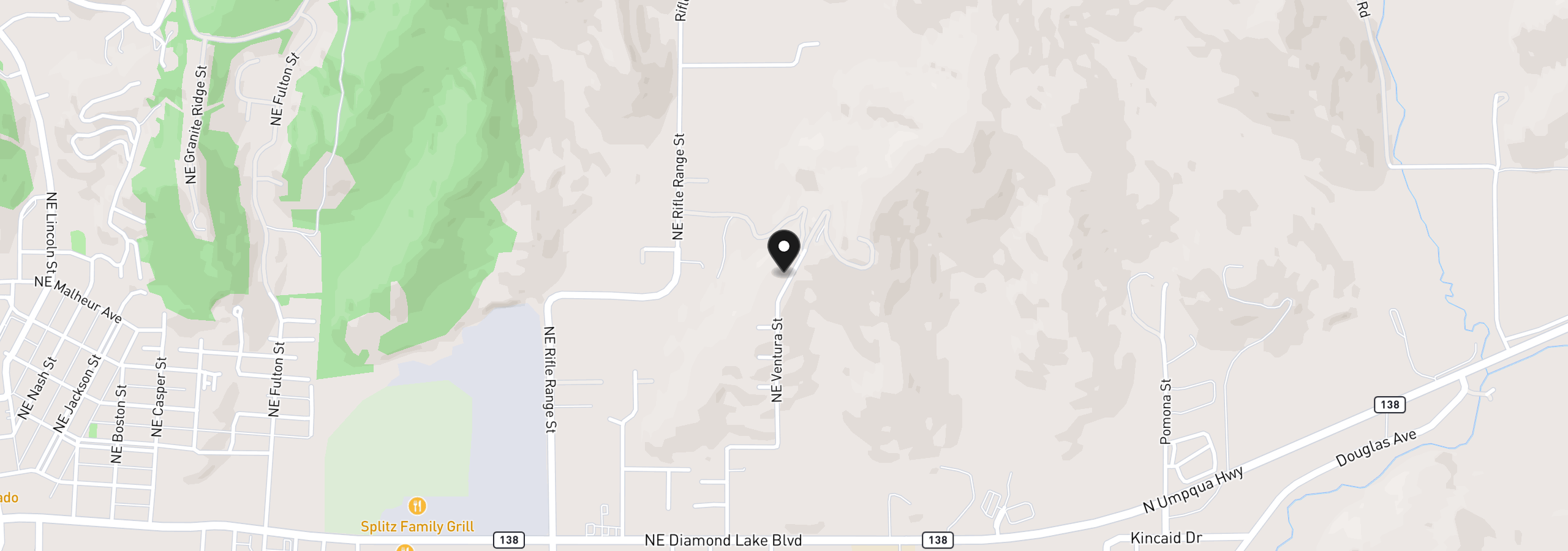 Map showing the location of 860 NE Ventura St, Roseburg, OR 97470
