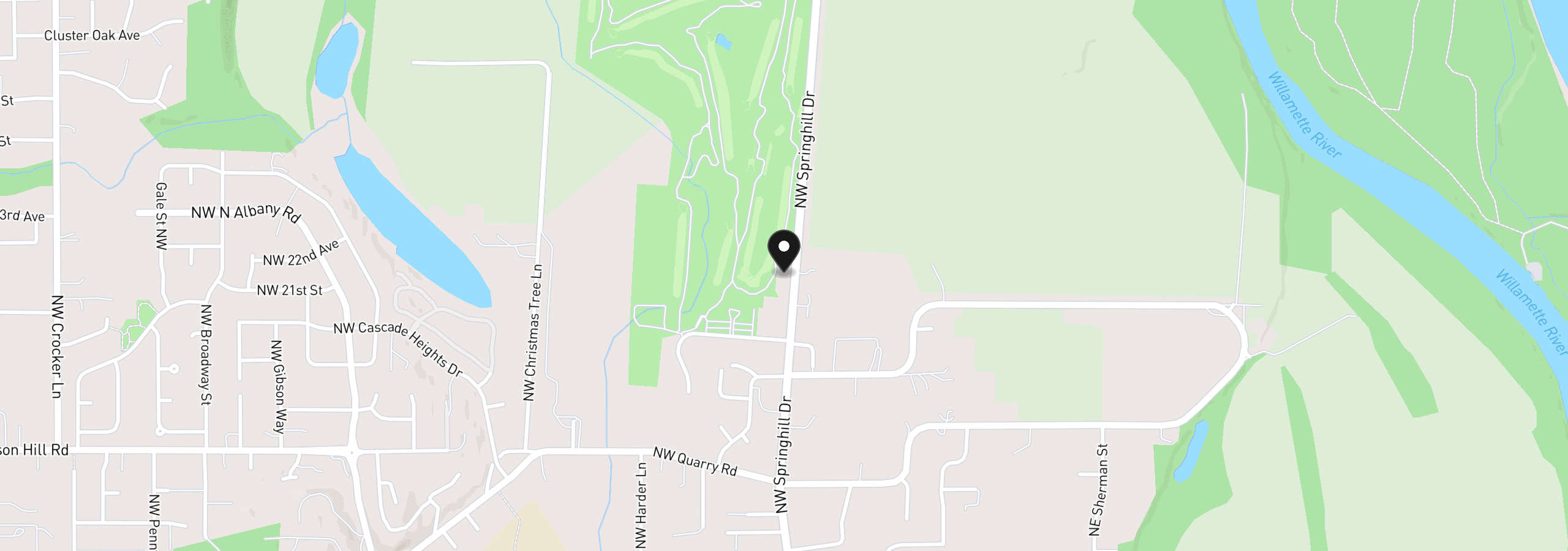Map showing the location of 1922 Springhill Dr, Albany, OR 97321