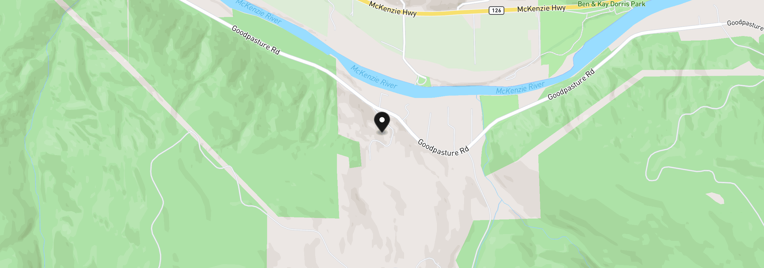 Map showing the location of Cascade View 1, Vida, OR 97488