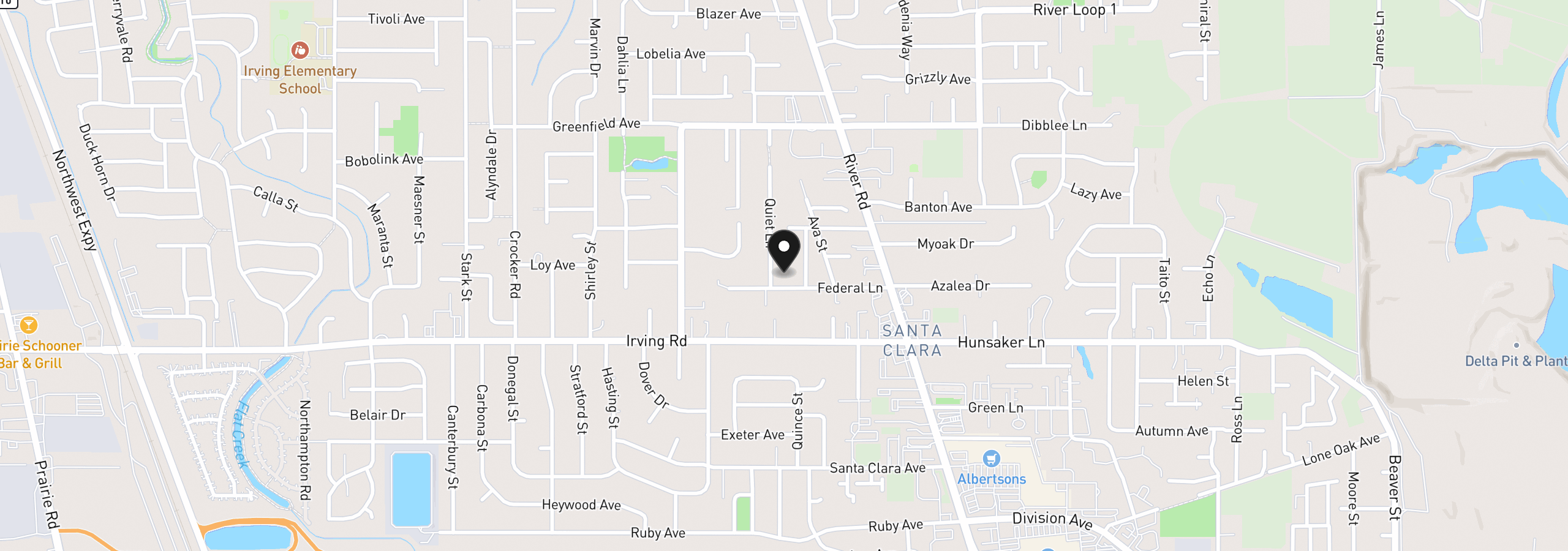 Map showing the location of 245 Federal Ln, Eugene, OR 97404