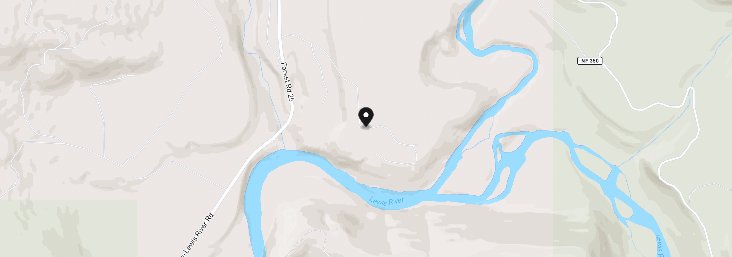 Map showing the location of 1 Loowit Ln, Cougar, Wa 98616