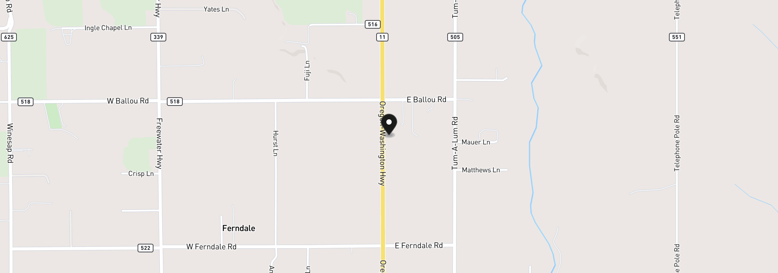 Map showing the location of 85183 Highway 11, Milton-Freewater, OR 97862