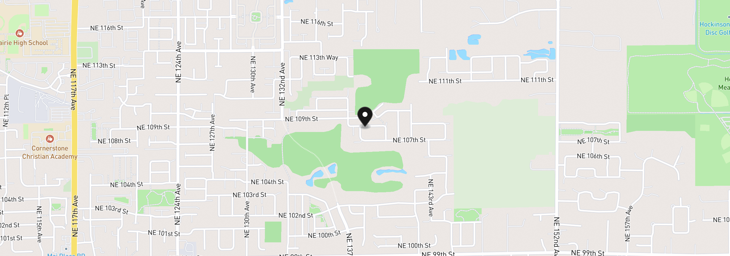 Map showing the location of 13803 NE 108th St Lot 19, Vancouver, Wa 98682