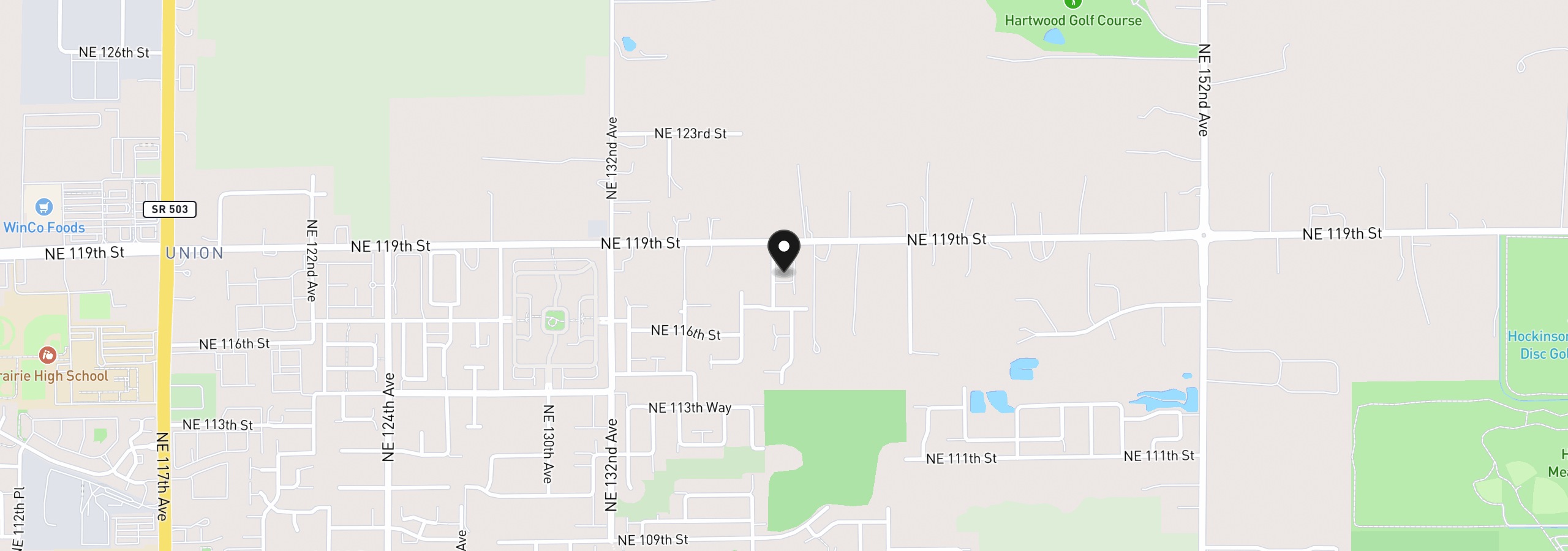 Map showing the location of 13706 NE 118th St, Brush Prairie, Wa 98606