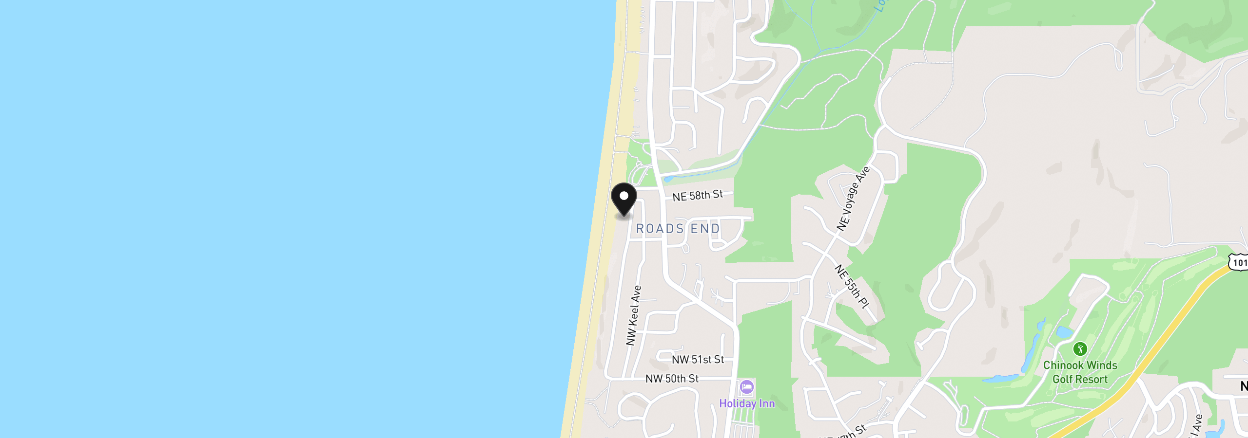 Map showing the location of 5753 NW Jetty Ave, Lincoln City, OR 97367