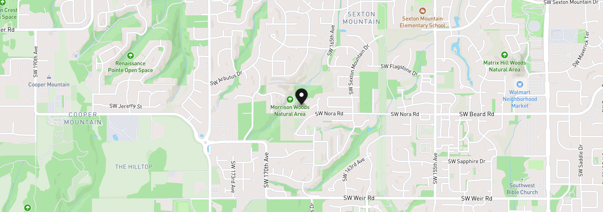 Map showing the location of 16715 SW Oregon Jade Ct, Beaverton, OR 97007