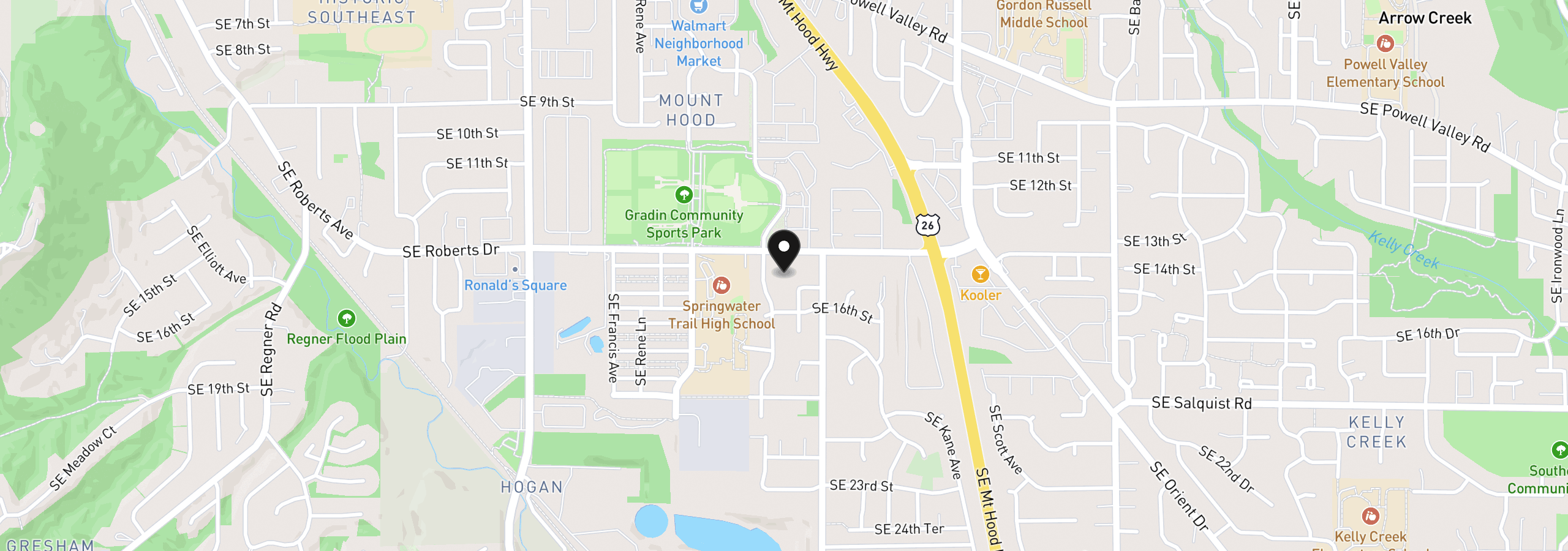 Map showing the location of 2696 SE Palmquist Rd, Gresham, OR 97080