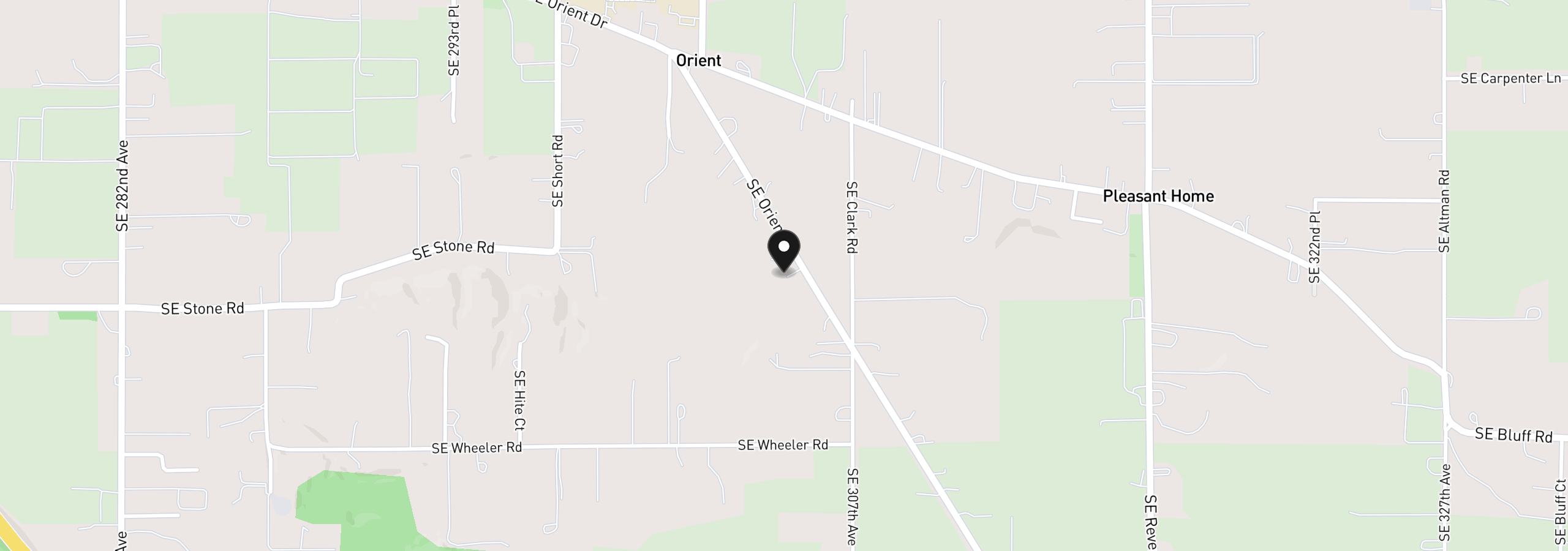 Map showing the location of 8443 SE Orient Dr, Gresham, OR 97080