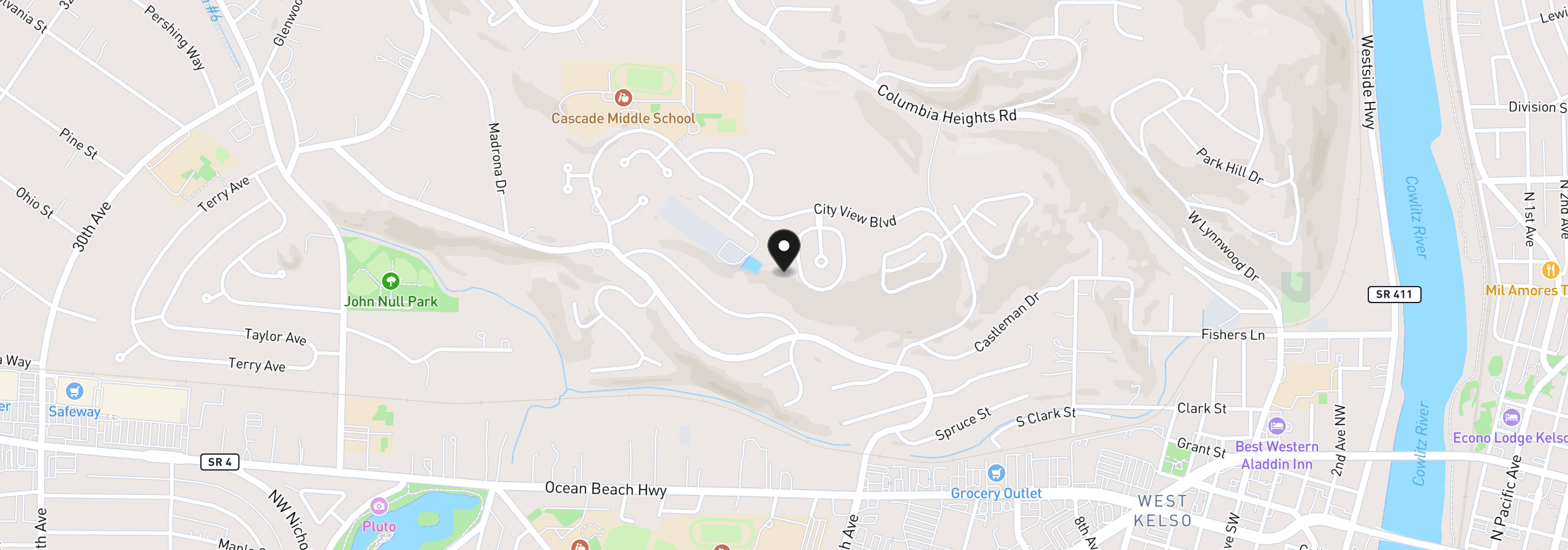 Map showing the location of 8 Forest Hill Est, Longview, Wa 98632