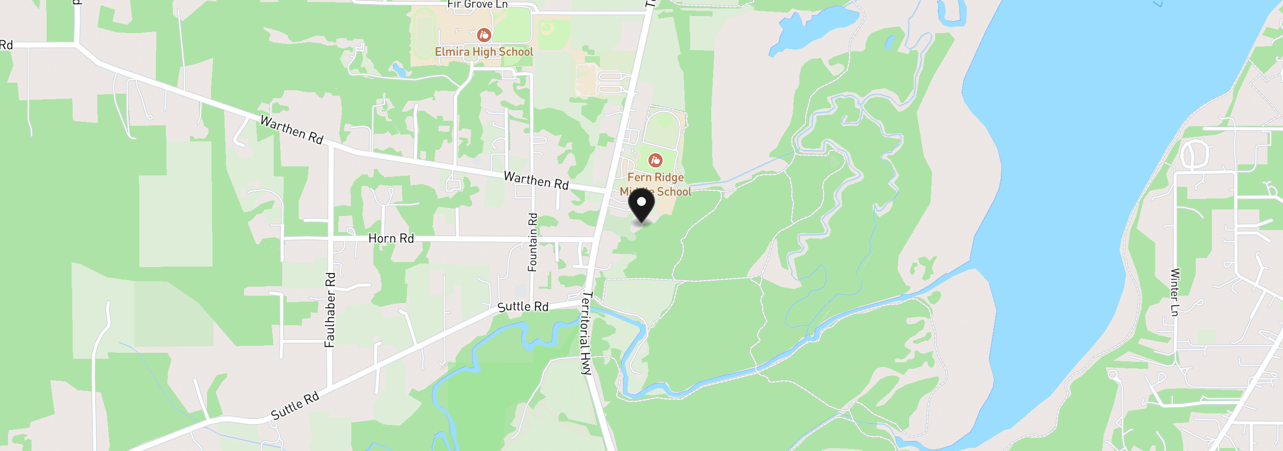 Map showing the location of Territorial Hwy, Elmira, OR 97437