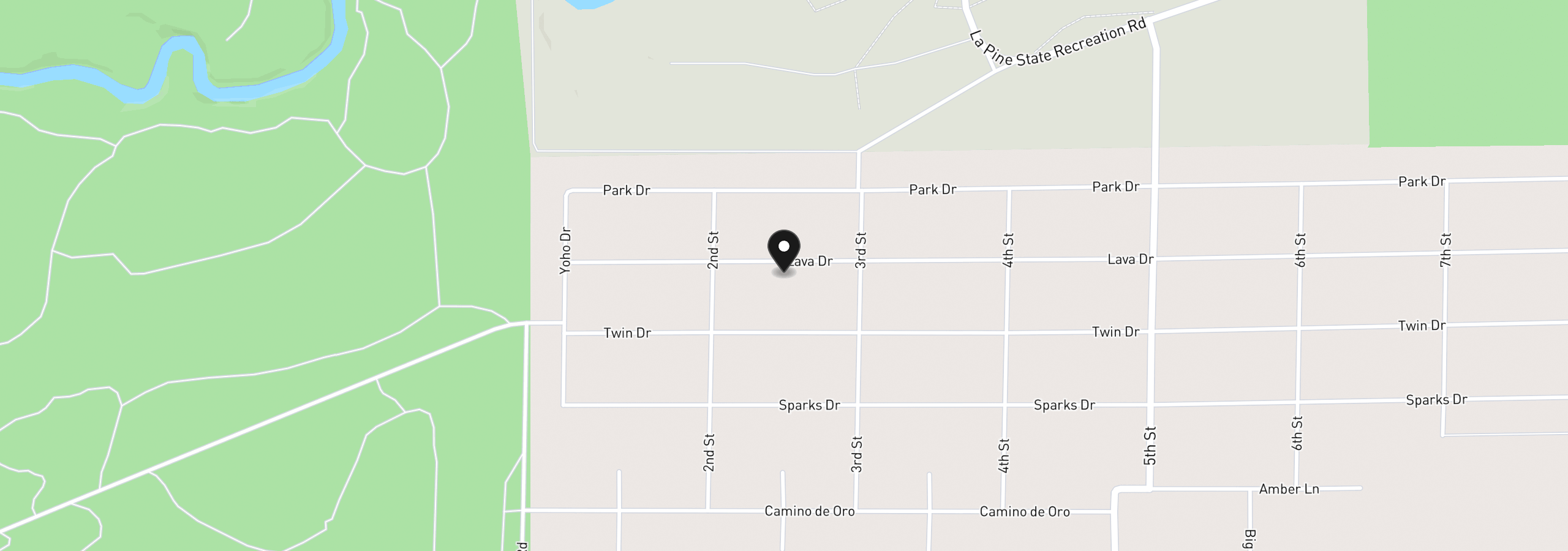Map showing the location of 15781 Lava Dr, La Pine, OR 97739