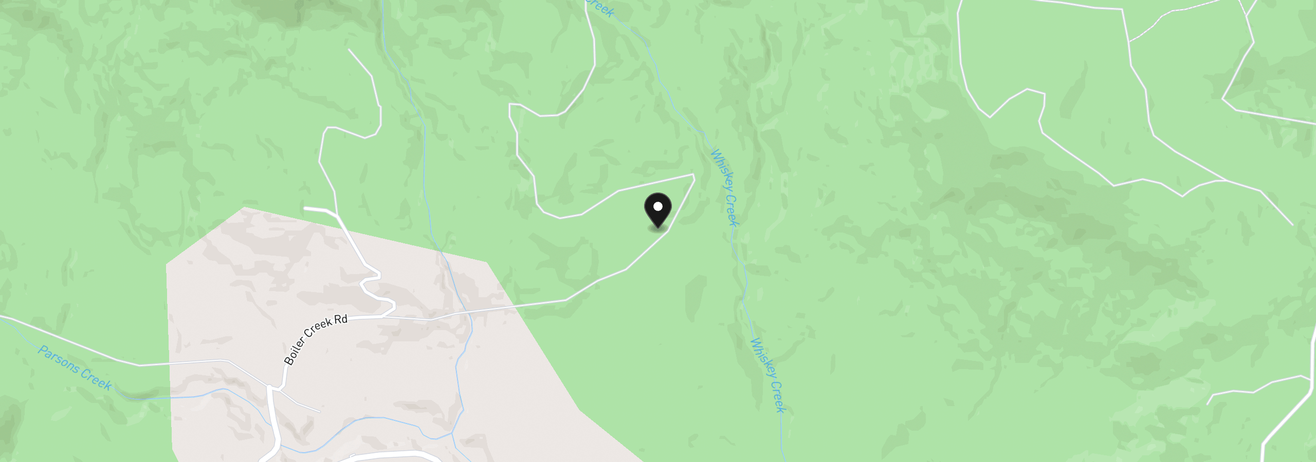 Map showing the location of 0 Boiler Creek Rd, Springfield, OR 97478