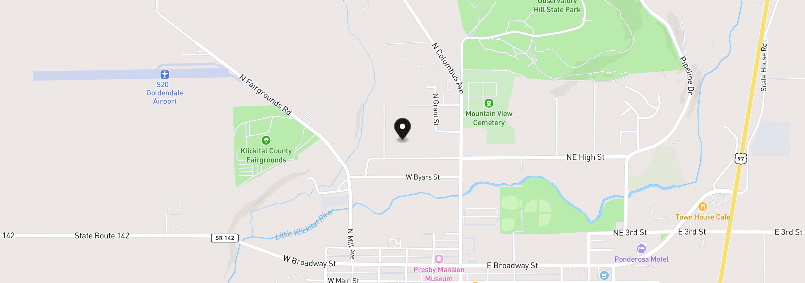 Map showing the location of 4 Kenny Ct, Goldendale, Wa 98620
