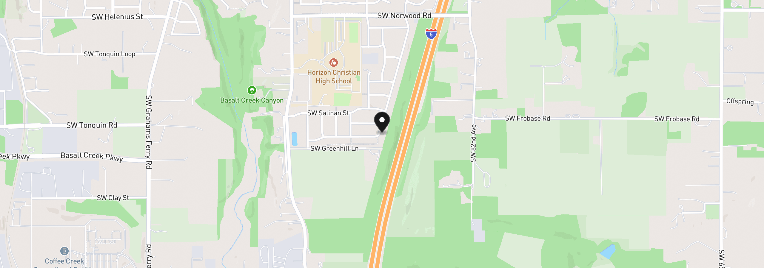 Map showing the location of 23830 SW Vermillion Dr, Tualatin, OR 97062