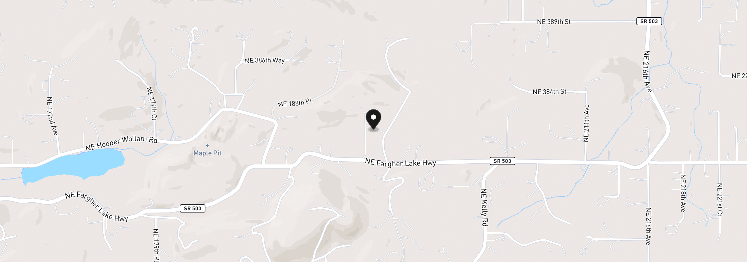 Map showing the location of 38100 NE 197th Ct, Amboy, Wa 98601