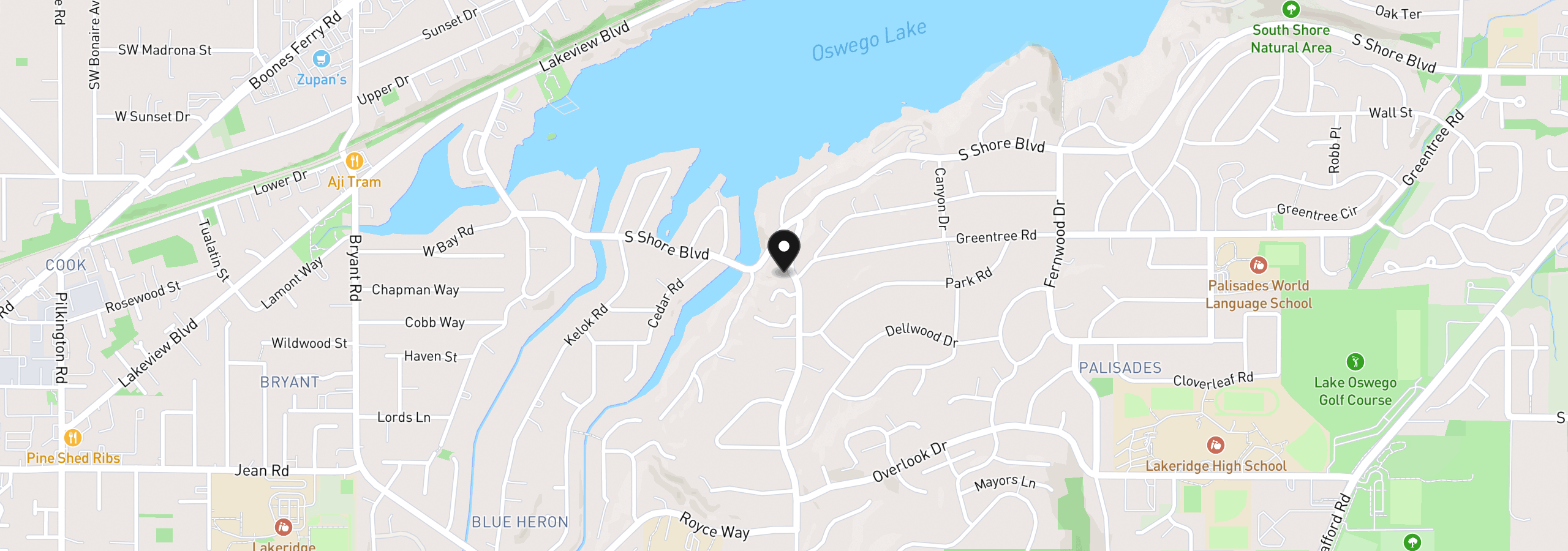 Map showing the location of 17035 Westview Dr, Lake Oswego, OR 97034