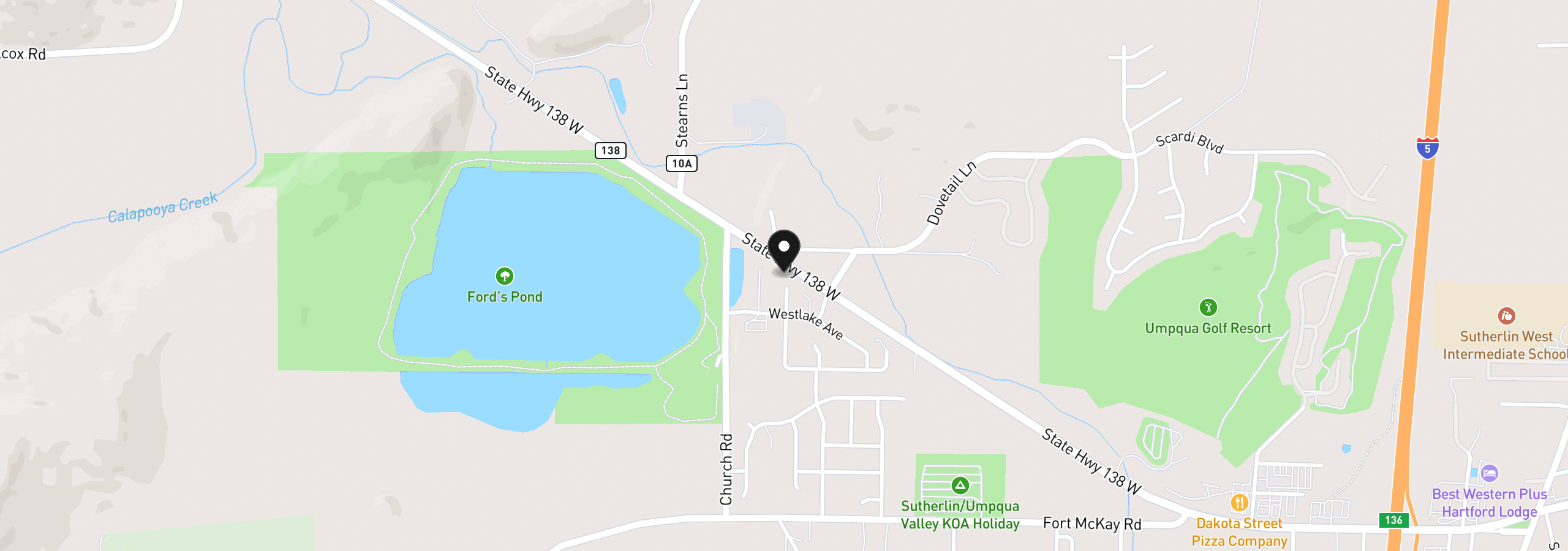 Map showing the location of 119 Lilly Ct, Sutherlin, OR 97479