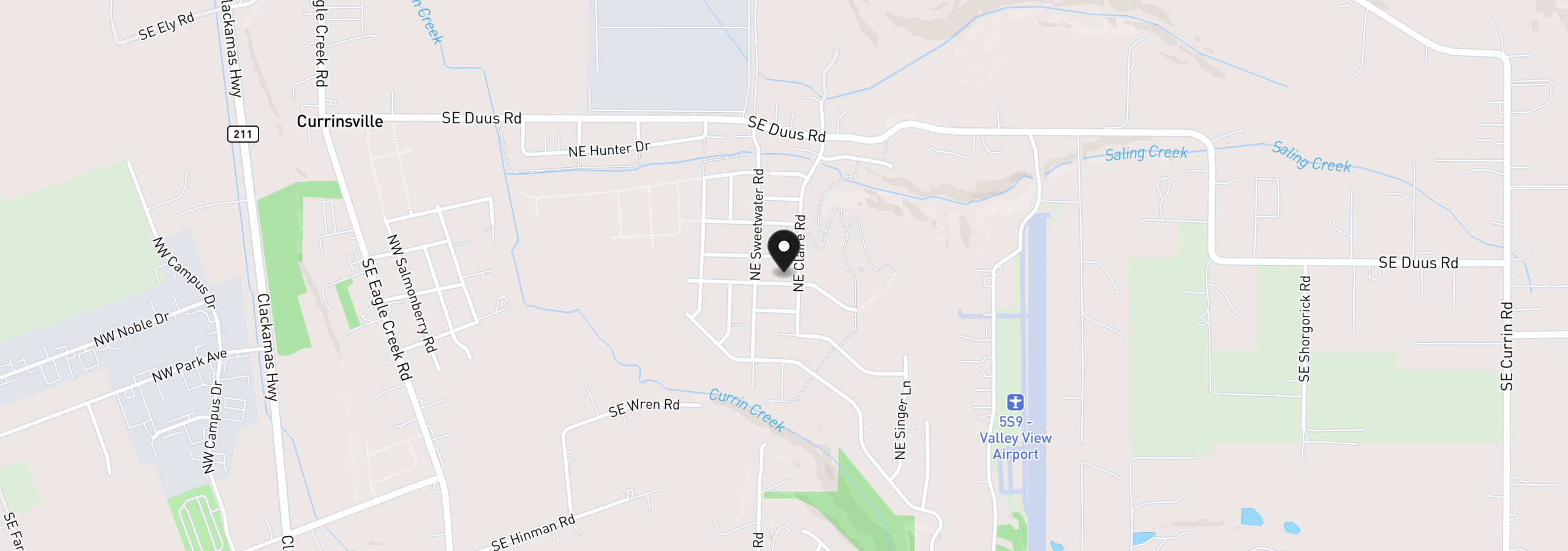 Map showing the location of 971 NE Wildwood Dr, Estacada, OR 97023
