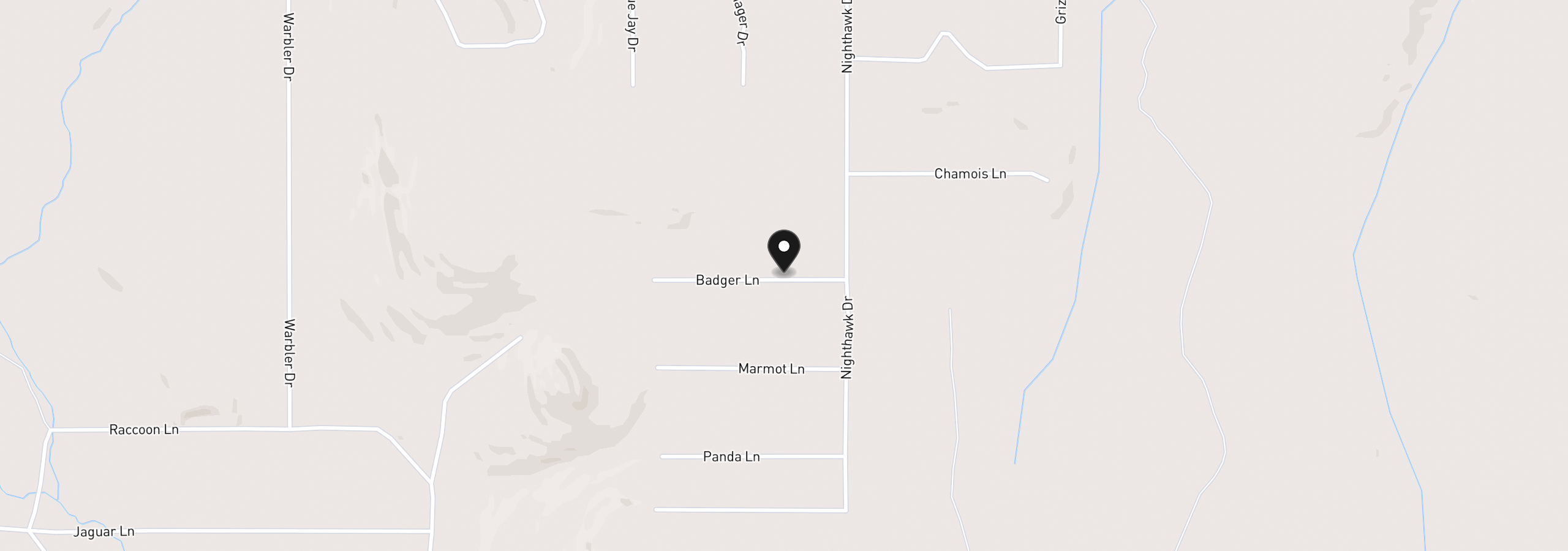 Map showing the location of Badger Lane, Bonanza, OR 97623
