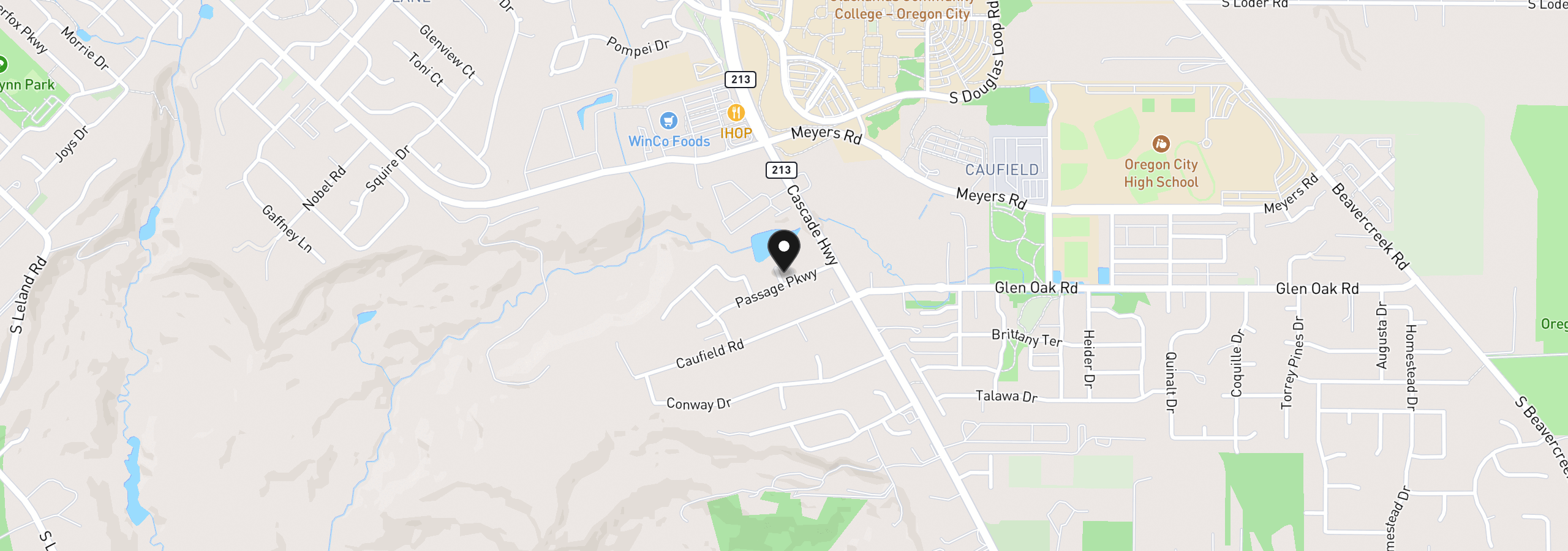 Map showing the location of 14113 Passage Pkwy, Oregon City, OR 97045