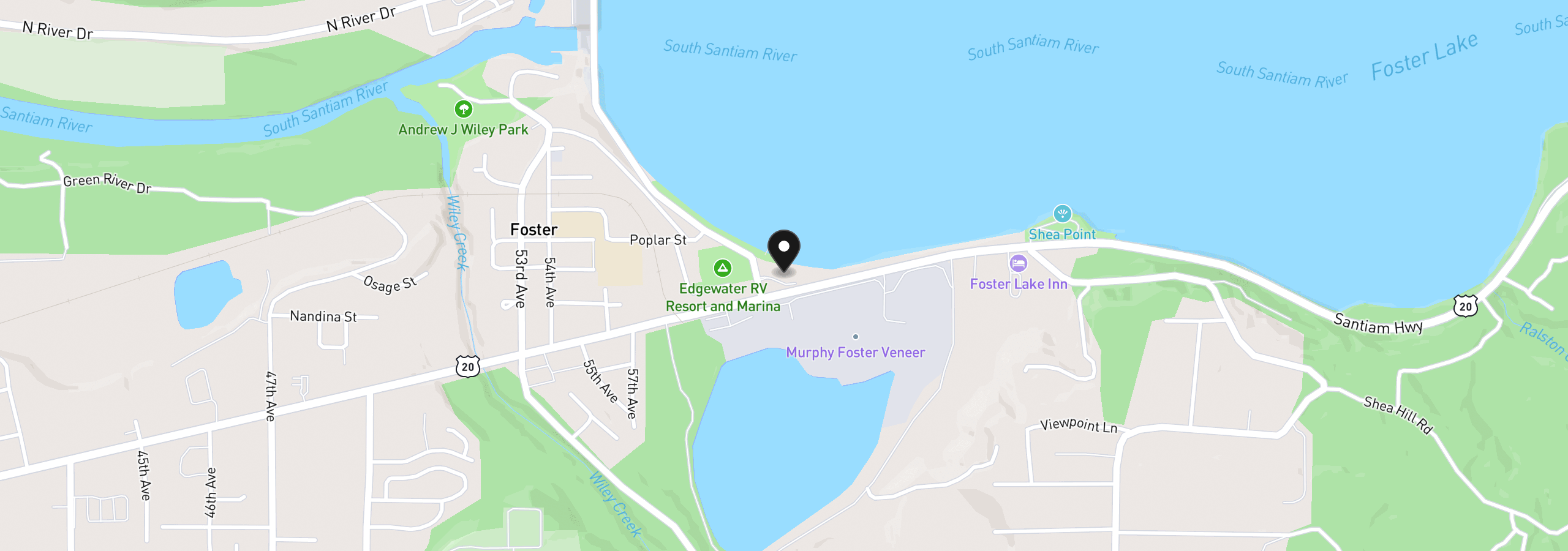 Map showing the location of 1449 60th Ave, Sweet Home, OR 97386
