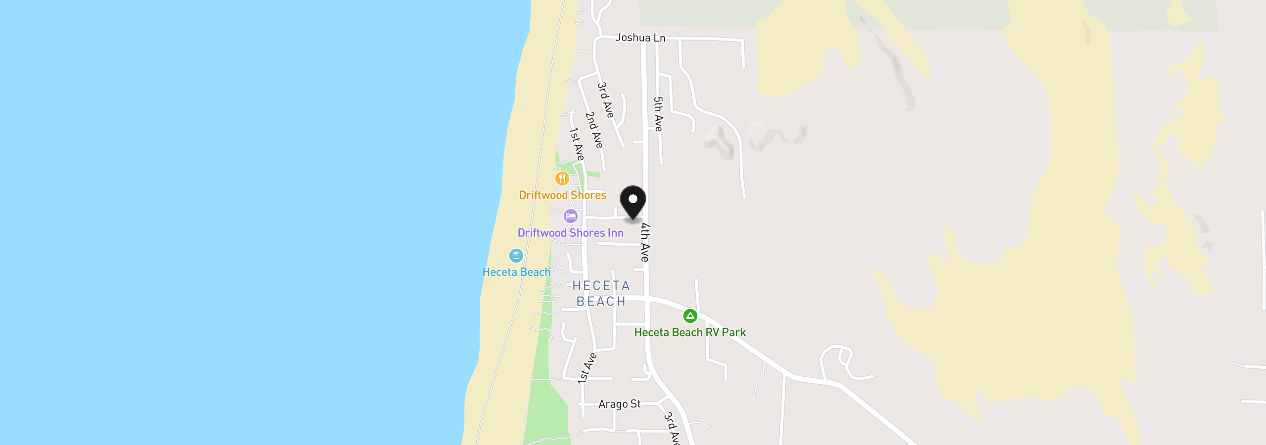 Map showing the location of 4604 Falcon St, Florence, OR 97439