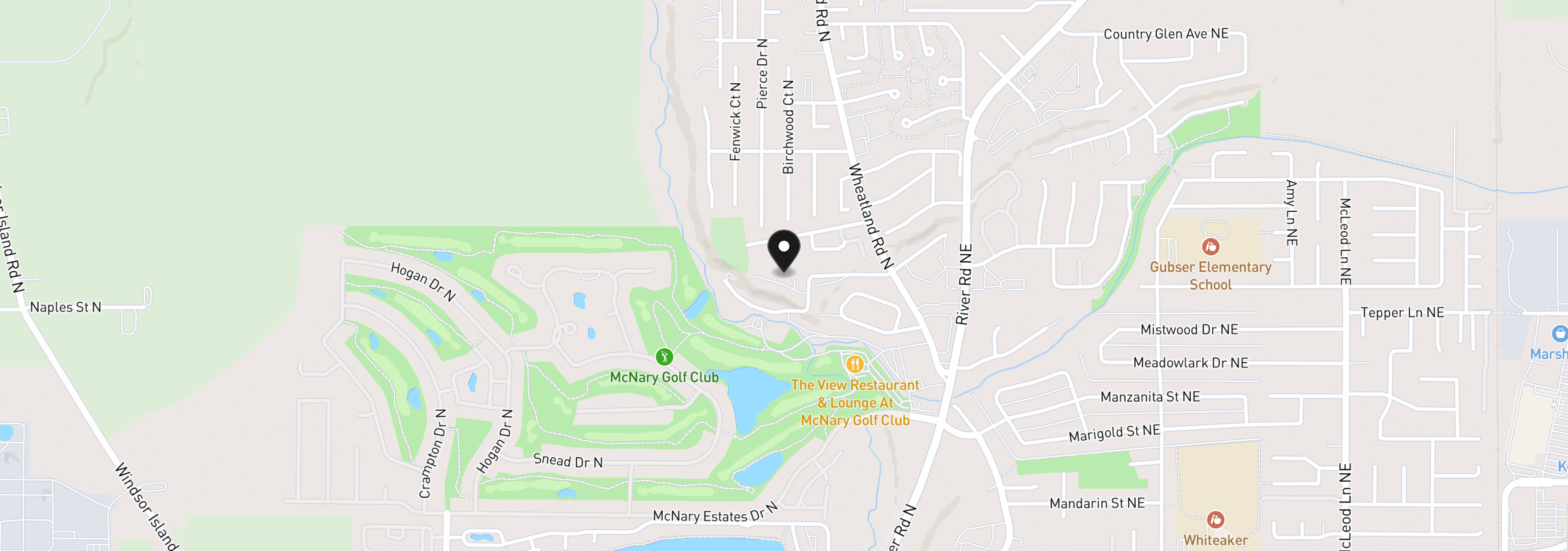 Map showing the location of 247 McNary Heights Dr N, Keizer, OR 97303