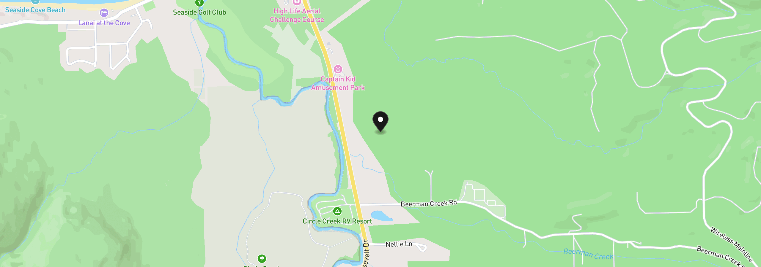 Map showing the location of 85863 Highway 101, Seaside, OR 97138