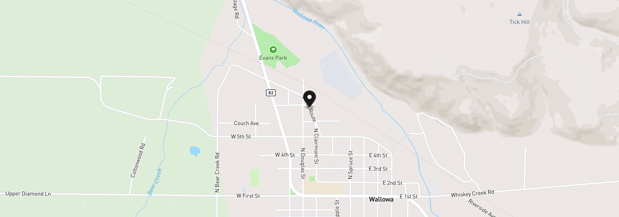 Map showing the location of 606 Truck Route St, Wallowa, OR 97885