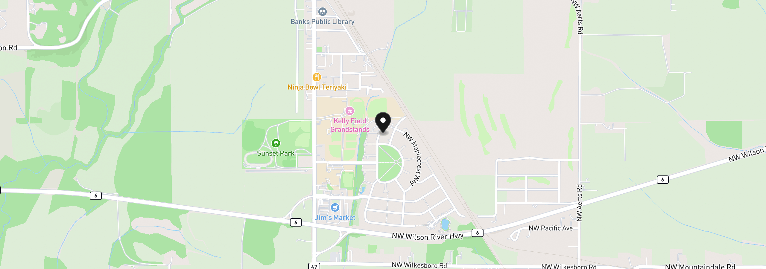 Map showing the location of 12828 NW Jarvis Pl, Banks, OR 97106