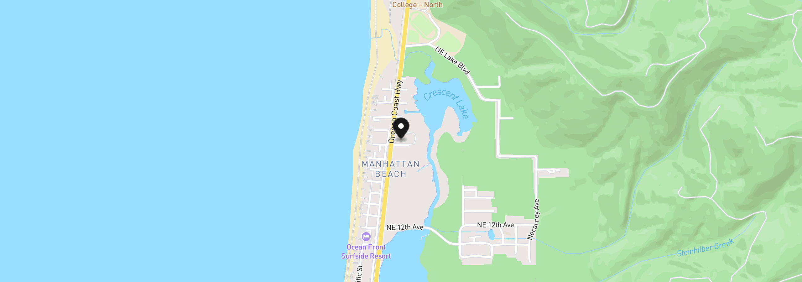 Map showing the location of 151 NE 19th Ave, Rockaway Beach, OR 97136