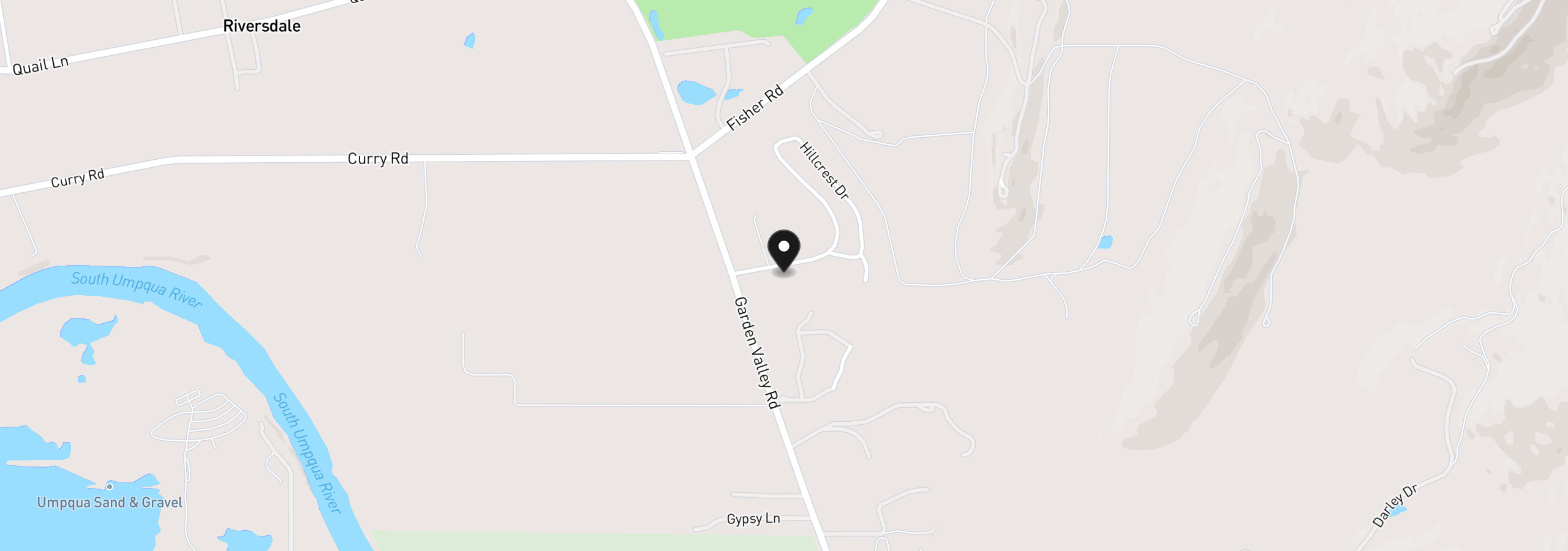 Map showing the location of 10 Ridgewood Dr, Roseburg, OR 97471
