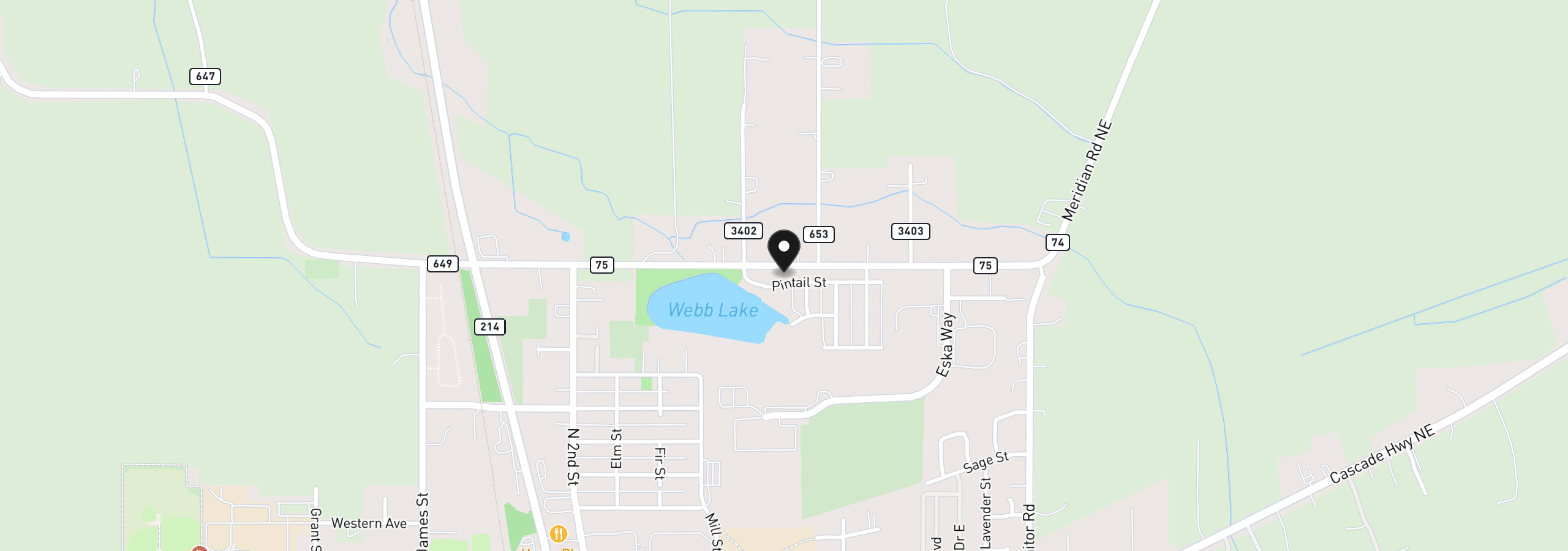 Map showing the location of 801 Pintail St, Silverton, OR 97381