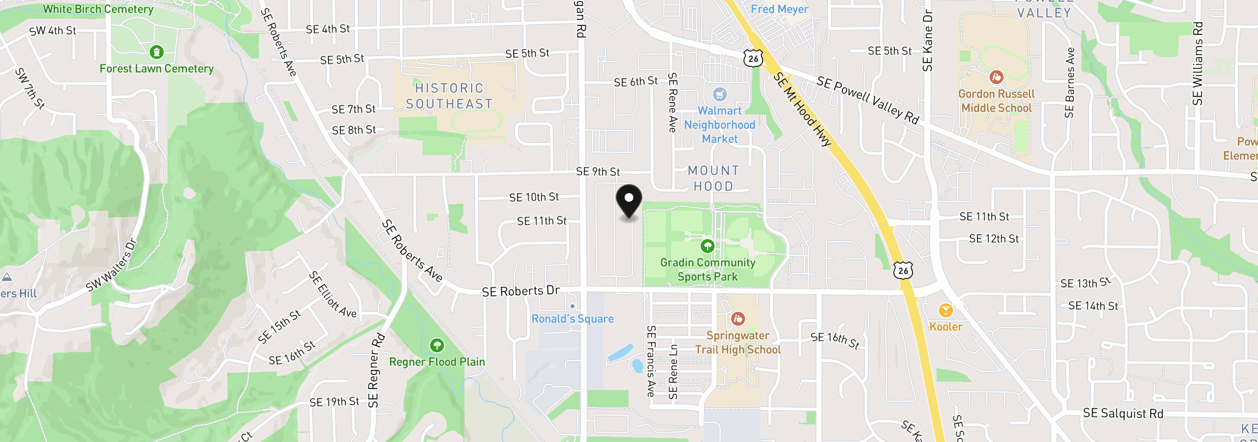 Map showing the location of 1949 SE Palmquist Rd 121, Gresham, OR 97080