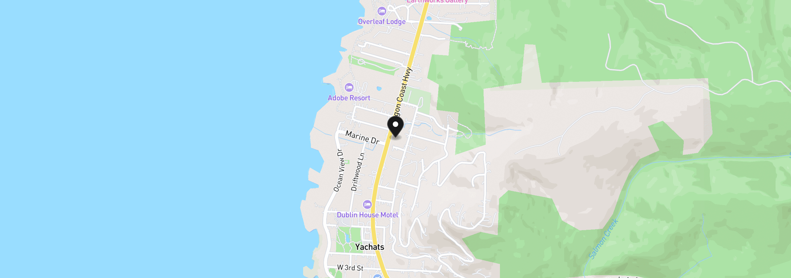 Map showing the location of 1200 King St A, Yachats, OR 97498