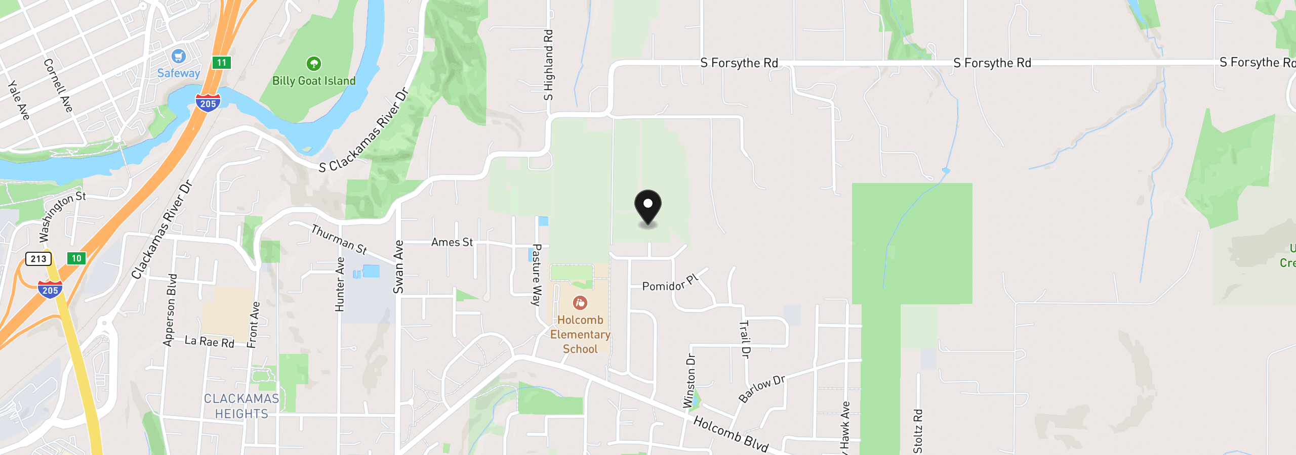Map showing the location of 15695 S Herbst Ln, Oregon City, OR 97045