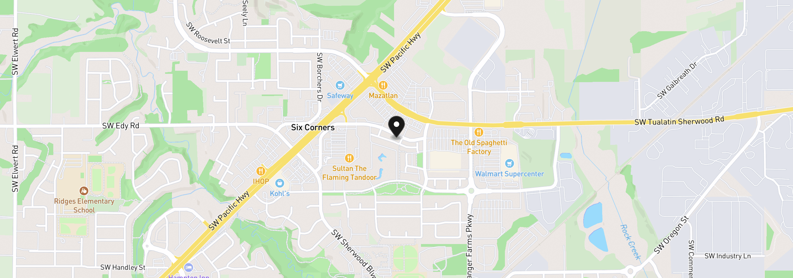 Map showing the location of 16097 SW Holland Ln, Sherwood, OR 97140