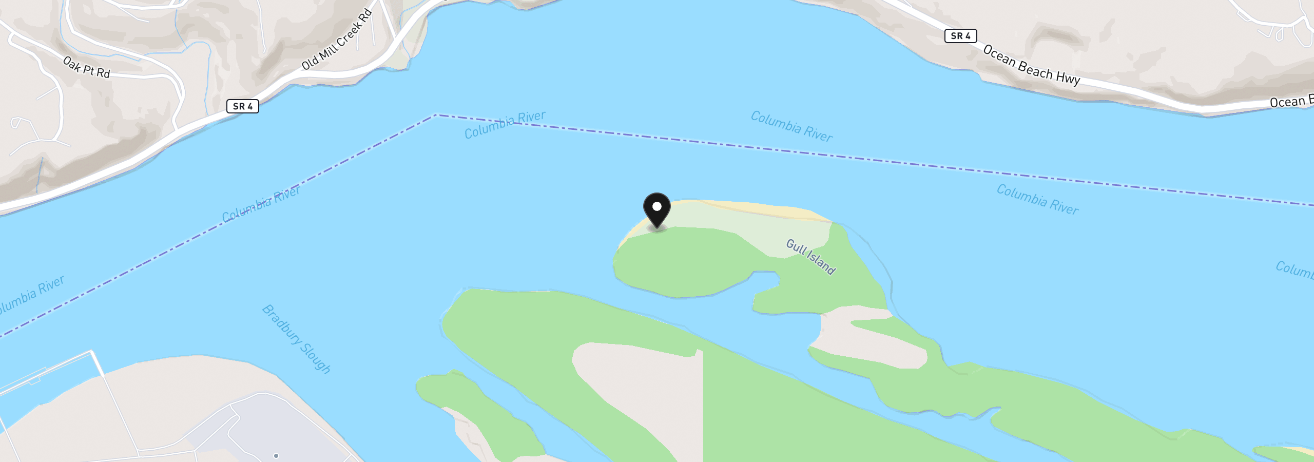 Map showing the location of Gull Island, Clatskanie, OR 97016