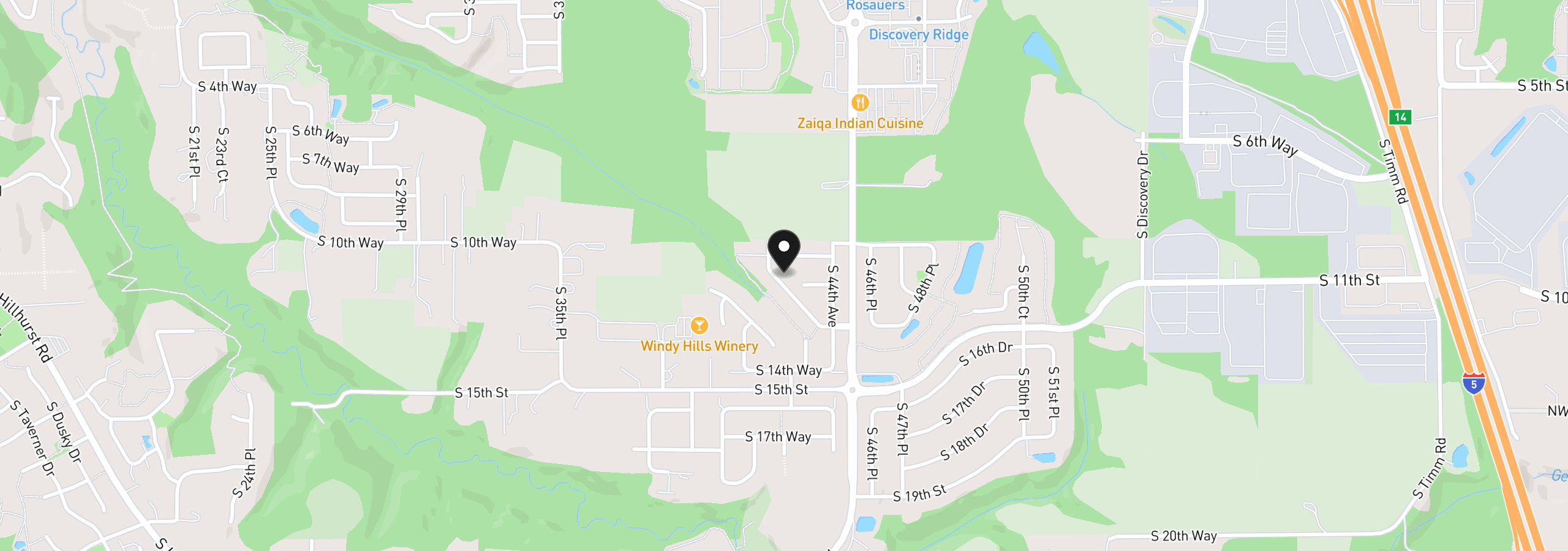 Map showing the location of 1160 S Fieldcrest Dr, Ridgefield, Wa 98642