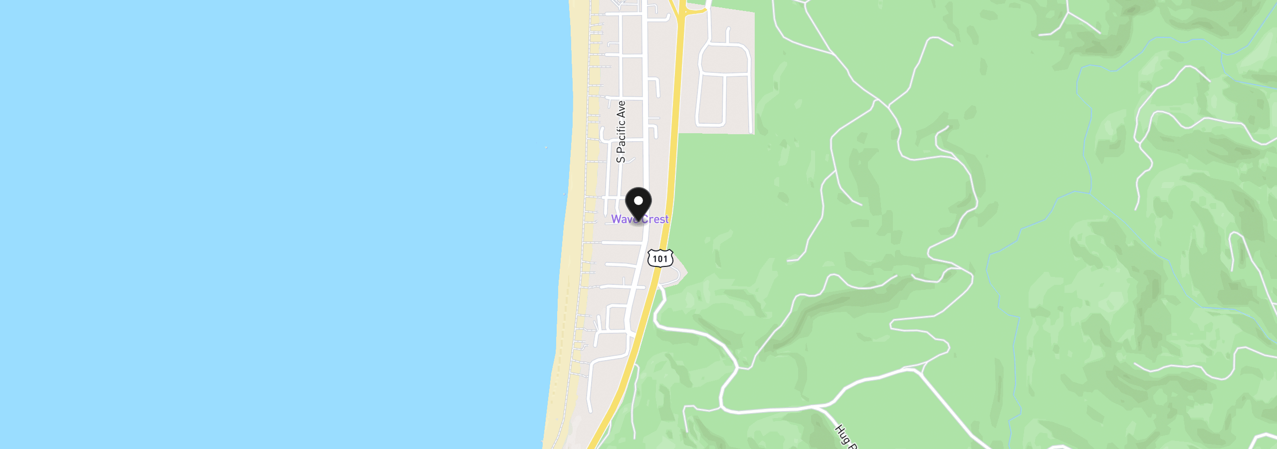 Map showing the location of 4072 S Hemlock St, Cannon Beach, OR 97110