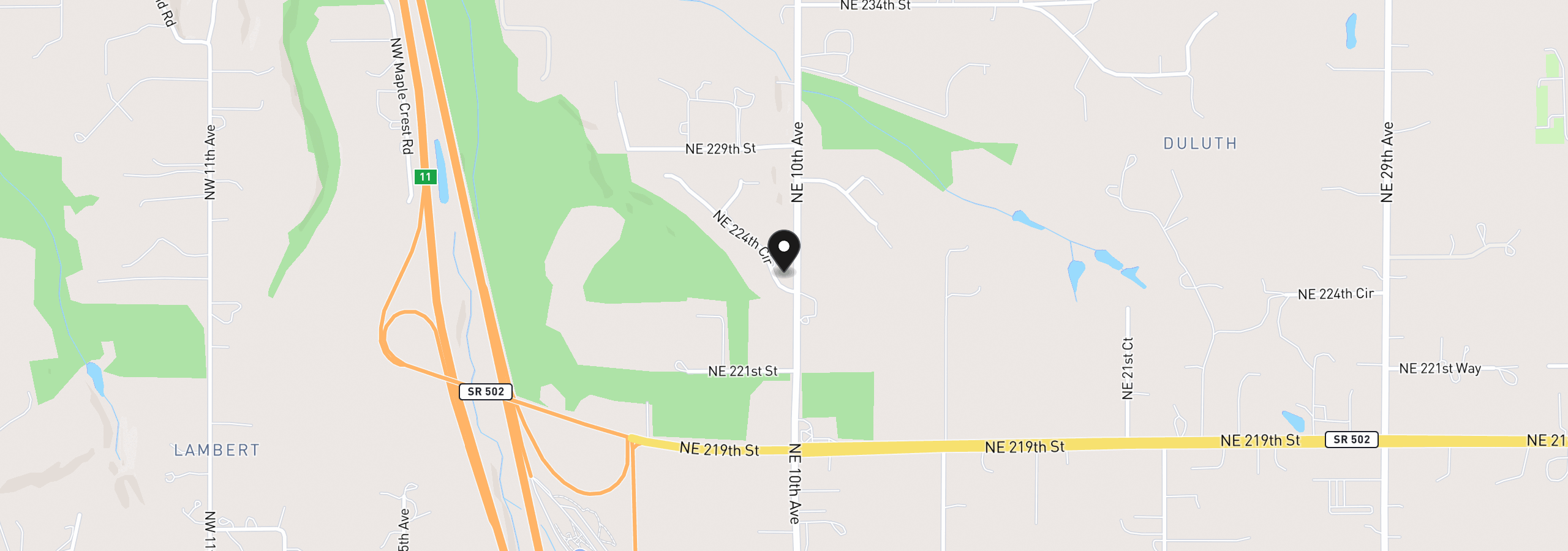 Map showing the location of 908 NE 224th Cir, Ridgefield, Wa 98642
