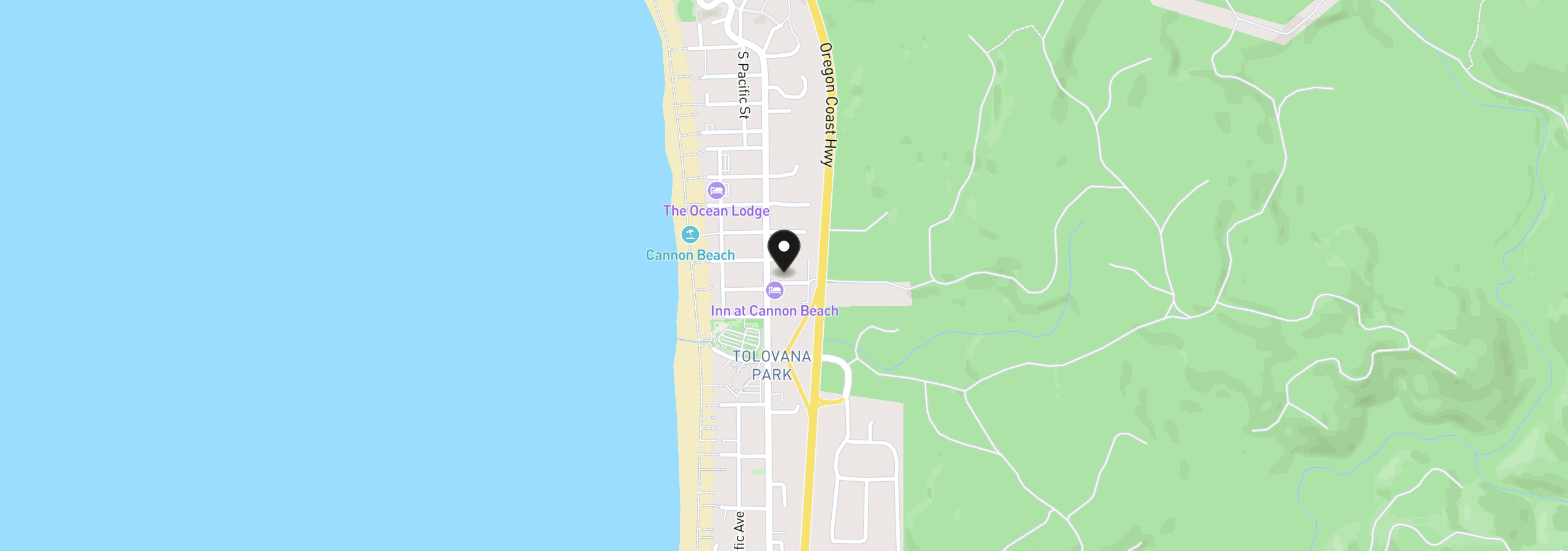 Map showing the location of 132 E Surfcrest Ave B2-K, Cannon Beach, OR 97110