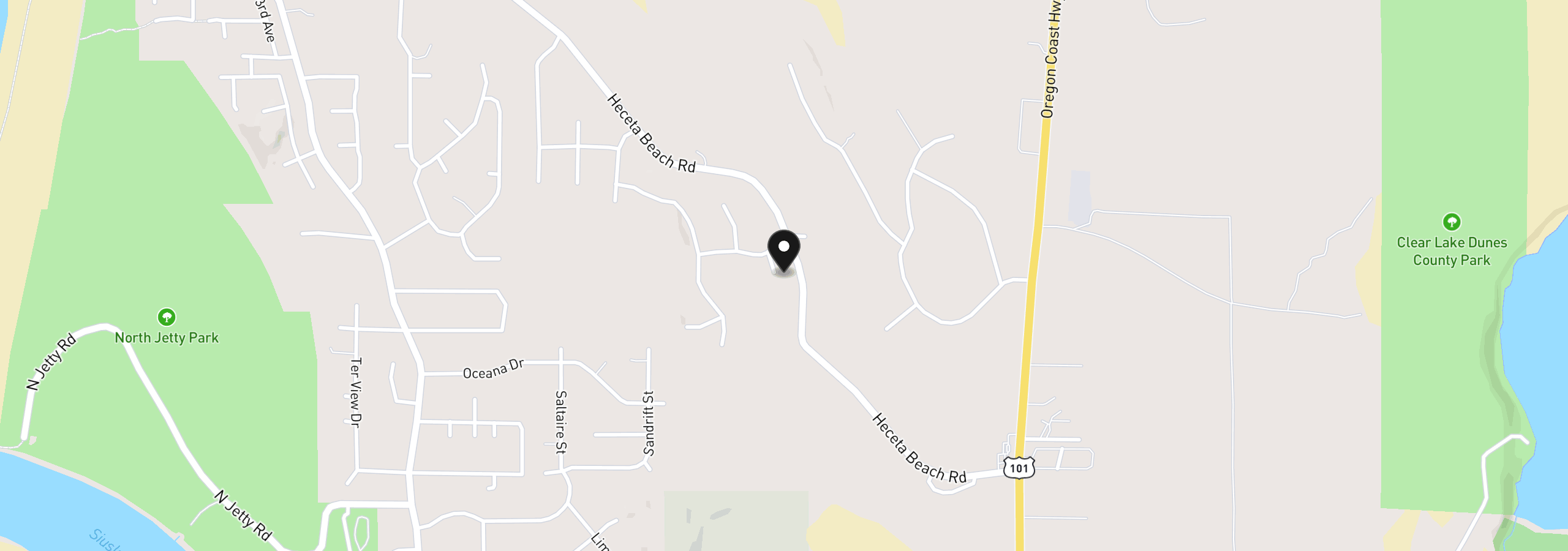Map showing the location of 87925 S Wood Lake Way, Florence, OR 97439