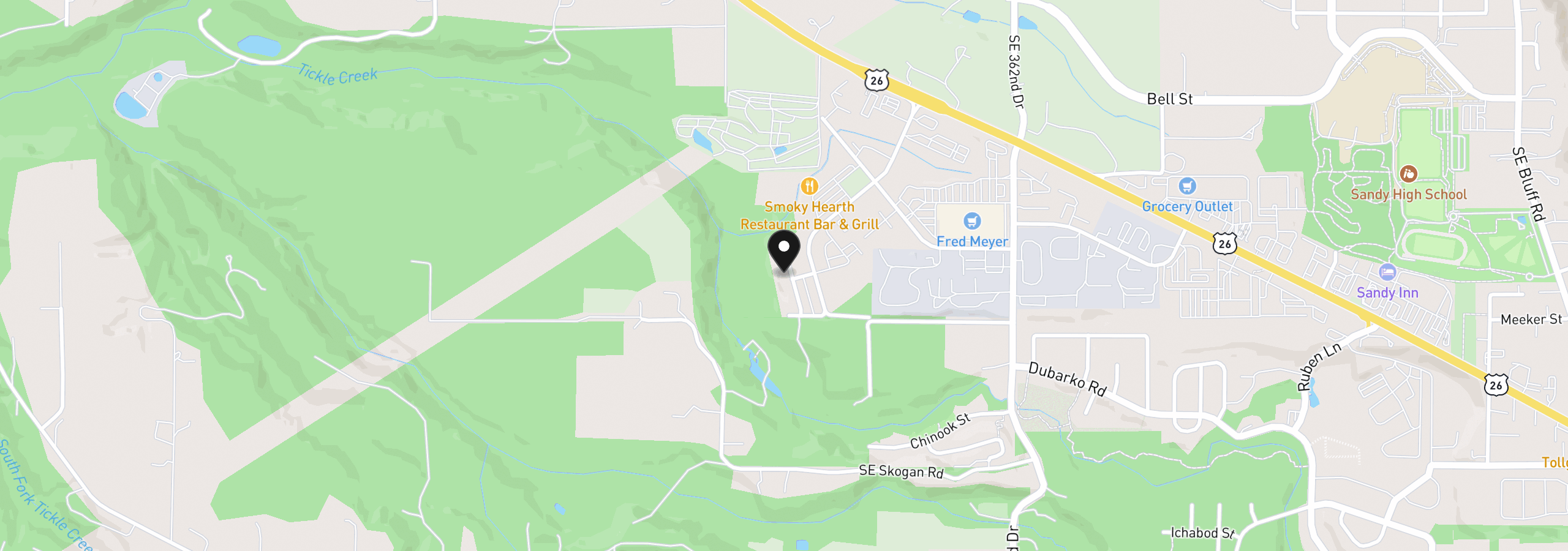 Map showing the location of 16775 Chula Vista Ave, Sandy, OR 97055