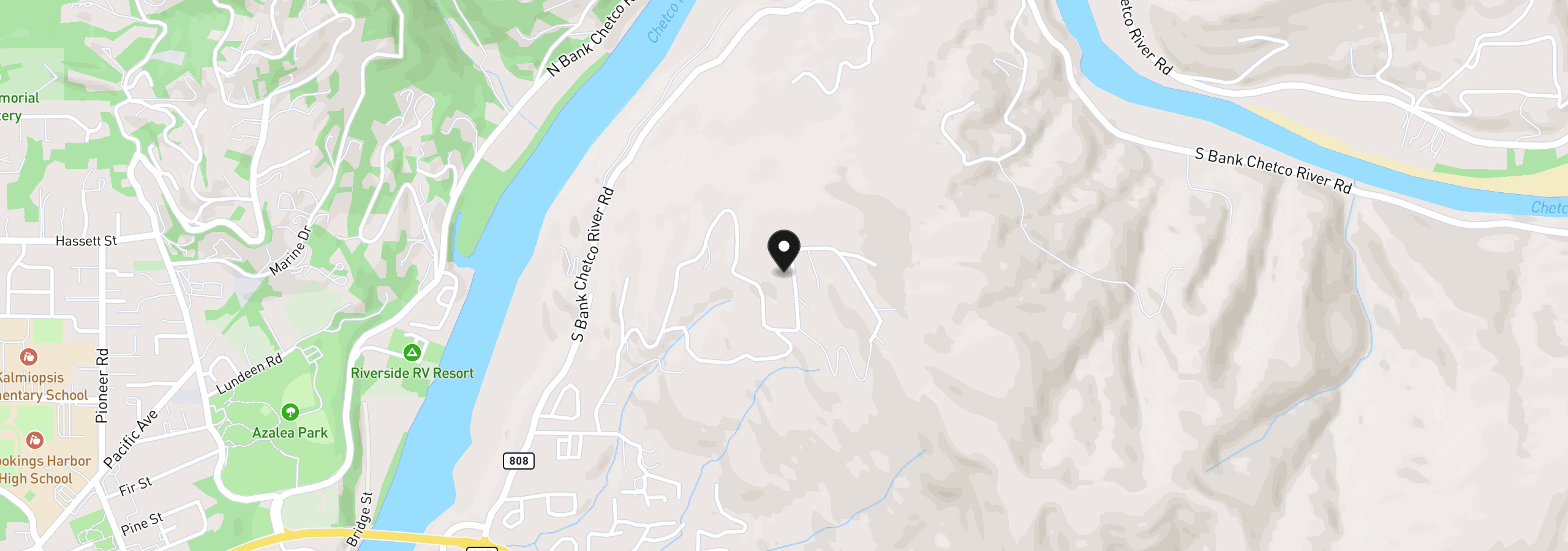 Map showing the location of 98010 Crown Terrace Rd 1, Brookings, OR 97415