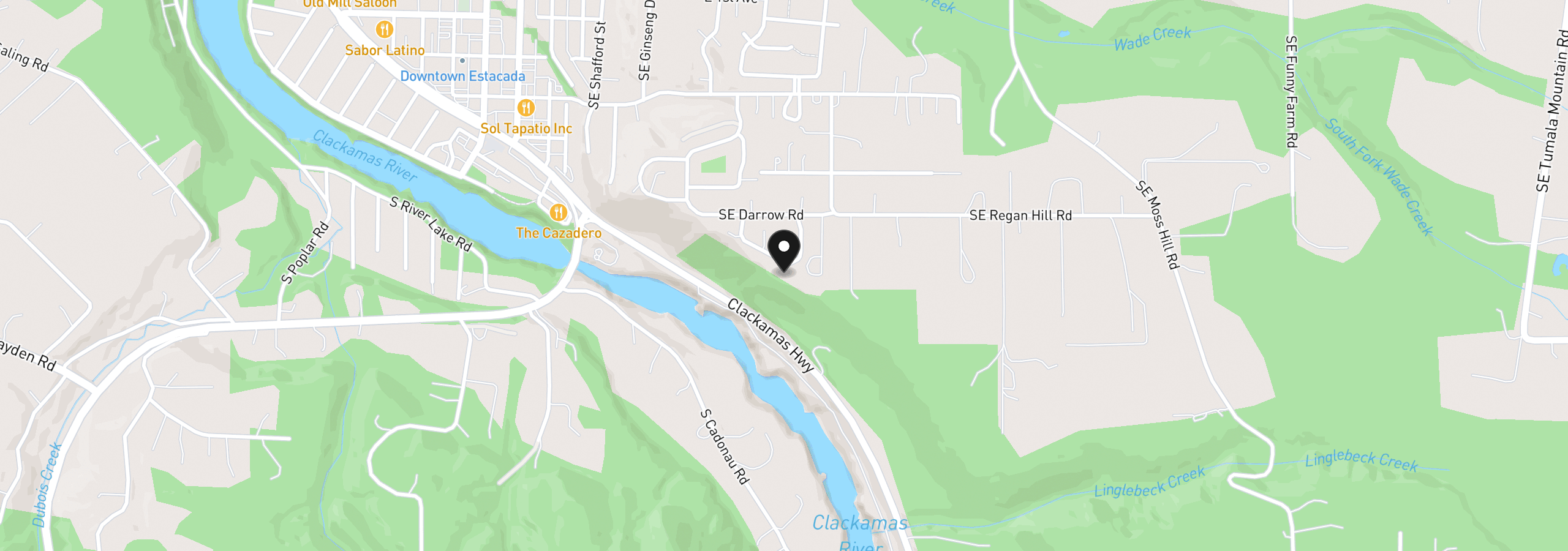 Map showing the location of 1041 SE Olive Way, Estacada, OR 97023