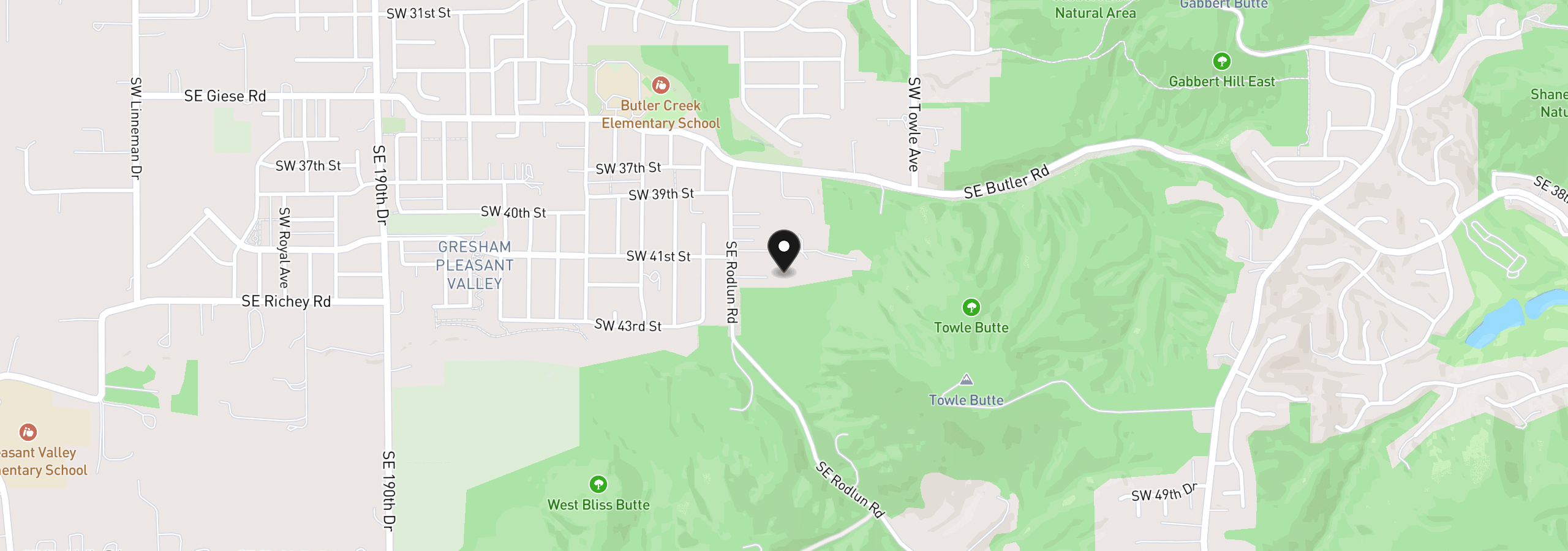 Map showing the location of 4126 SW Rodlun Rd, Gresham, OR 97080